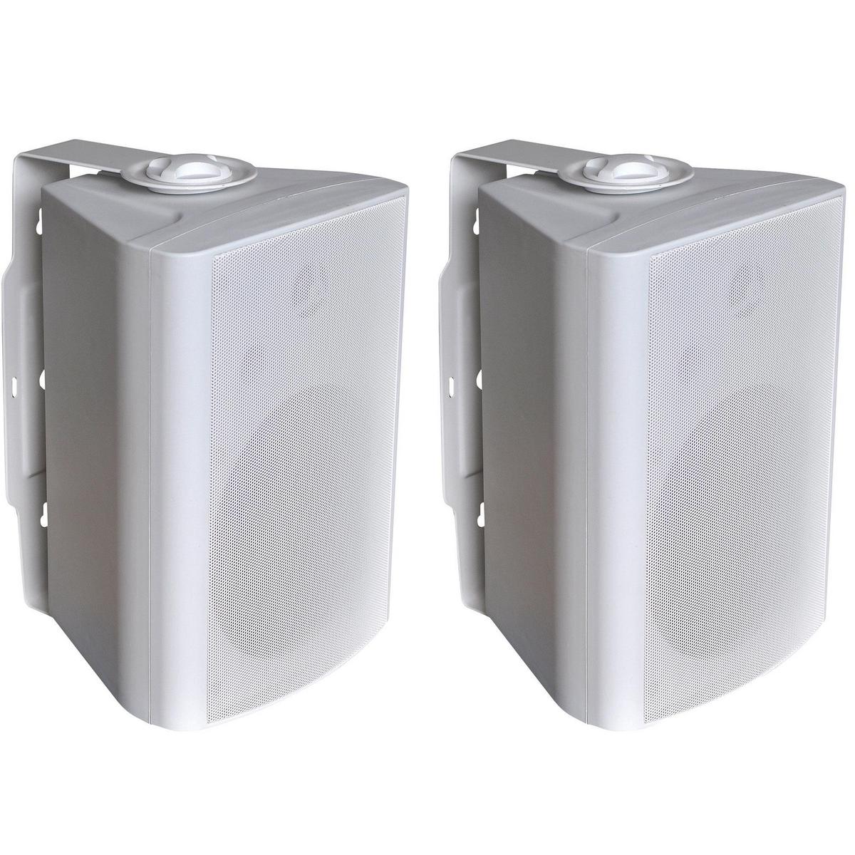 Pair Of White 100V Line 50W Background Music Speakers - main image