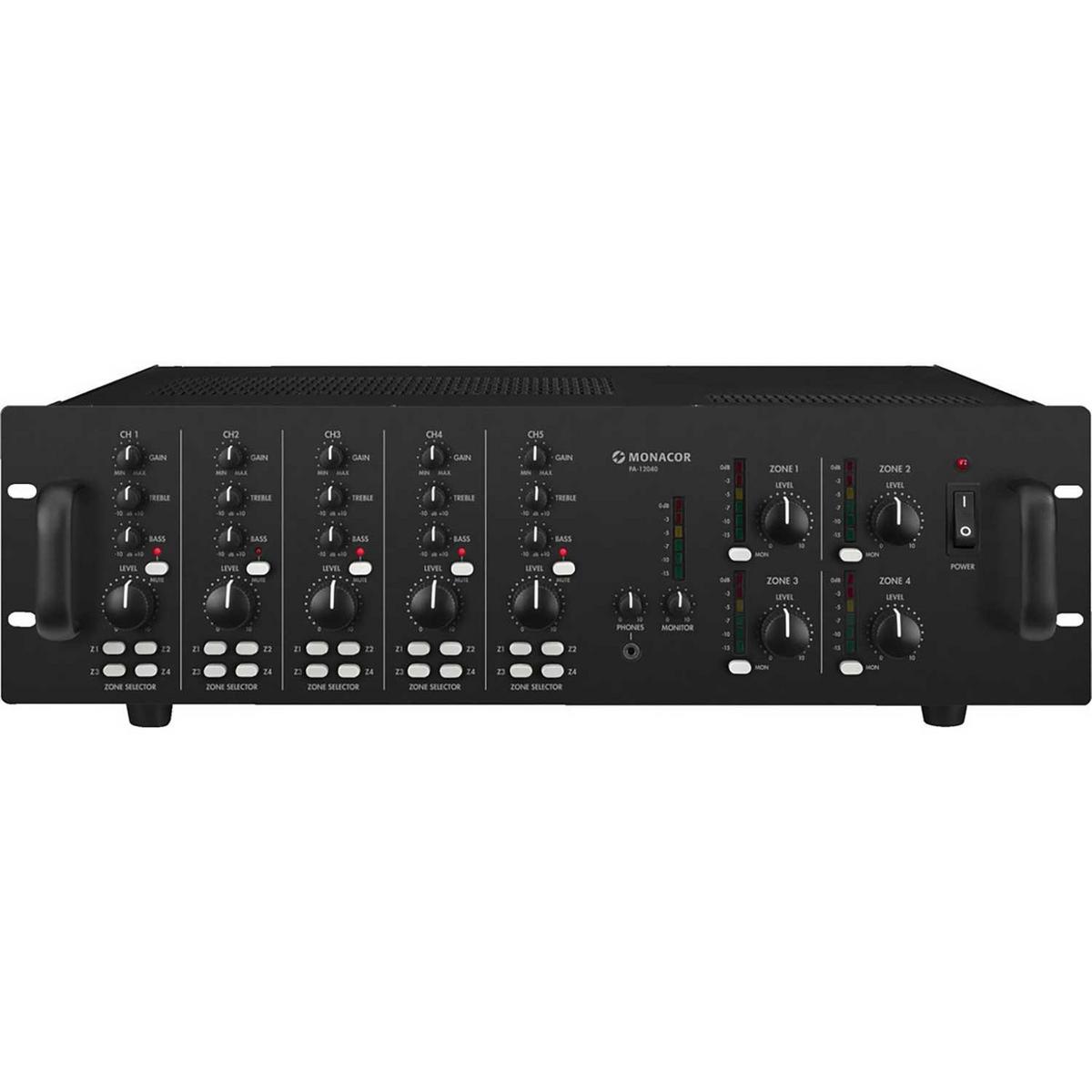 PA-12040 4 x 120W 4 Zone Mixer Amplifier 100V 4/8 Ohm - main image