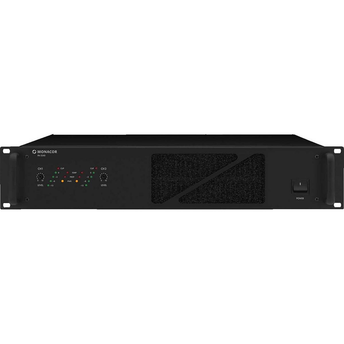 Monacor PA-2240 PA 2 x 240W Power Amplifier 25V/44V/75V/100V - main image