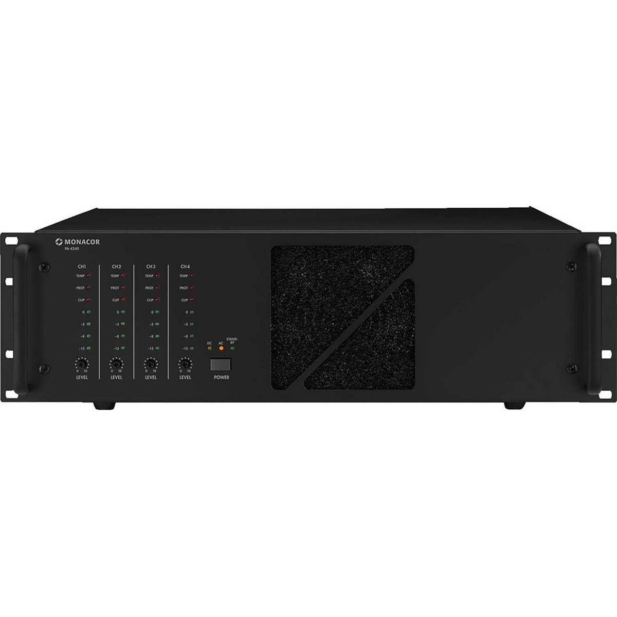 Monacor PA-4240 Power Amplifier 4 x 240w - 31V/50V/70V/100V - main image