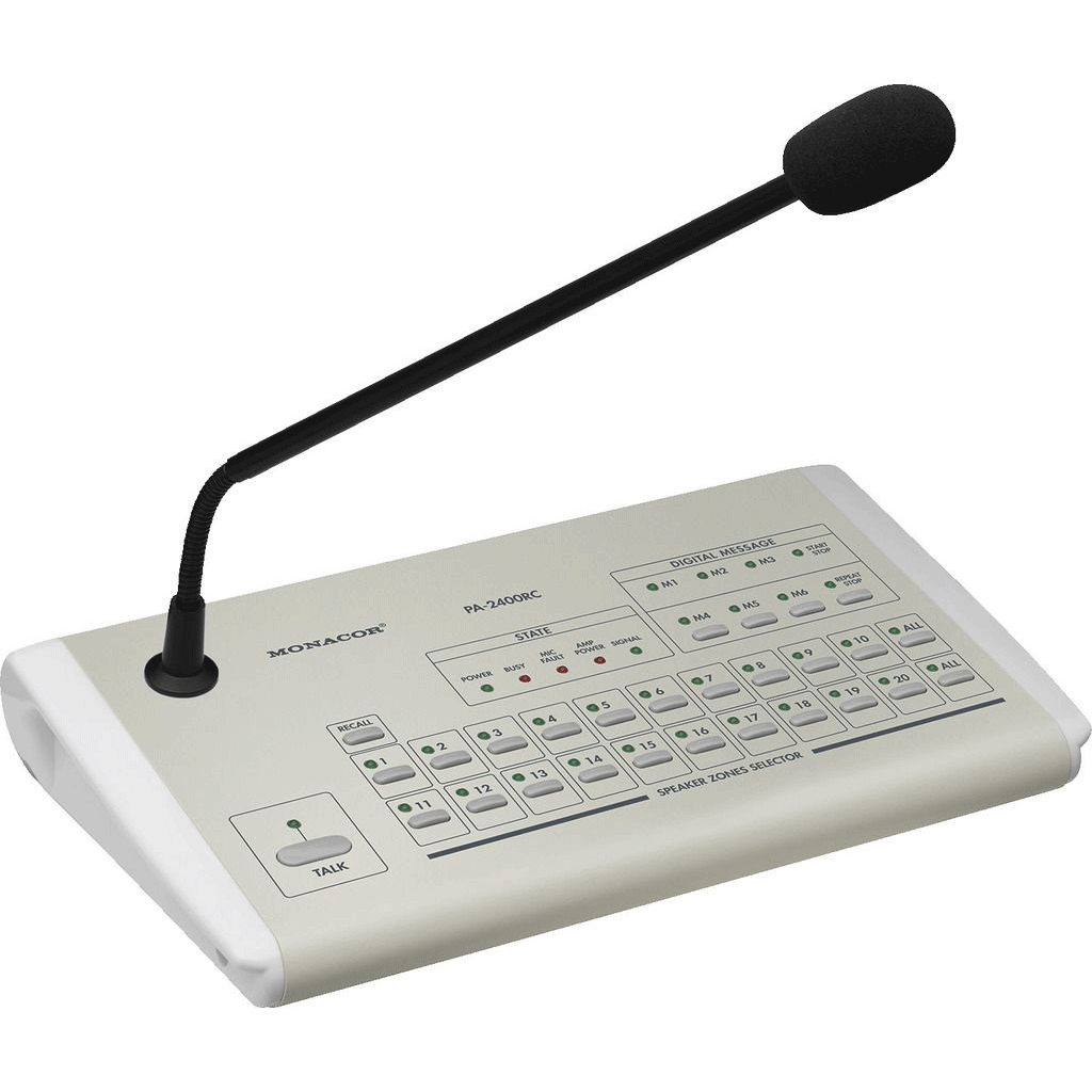 PA-2400RC 1-20 Zone Paging Mic for PA-6010Z & PA-6020Z