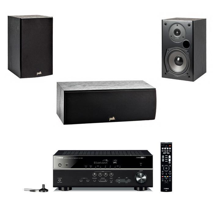 Yamaha RX-V485 5.1 Amplifier, Pair Polk Audio T15 And T30 - main image