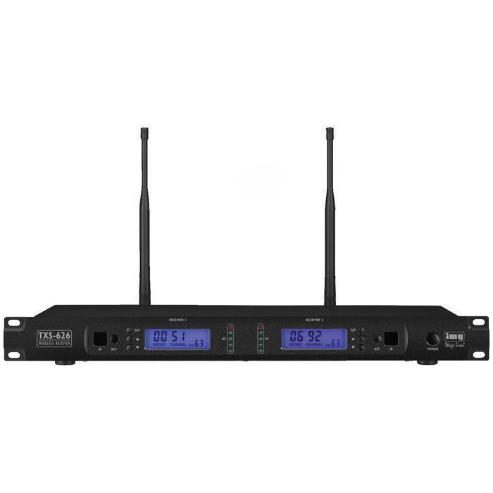 IMG Stageline TXS-626 UHF 2-Channel Multifrequency Receiver Unit