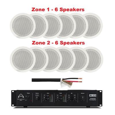 Wharfedale 2 Zone PA 2 X 200W RMS With 12 x Ceiling Speakers