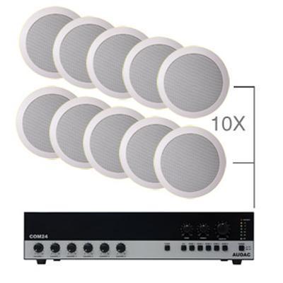 Audac Cielo 120 Ceiling Speaker Set +/-120m² COM24 + 10X CS75 - White