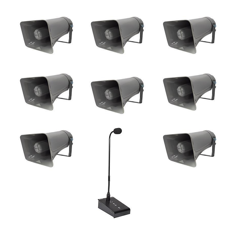 2 Zone Forecourt PA Systems 8 x Horn Speakers - main image