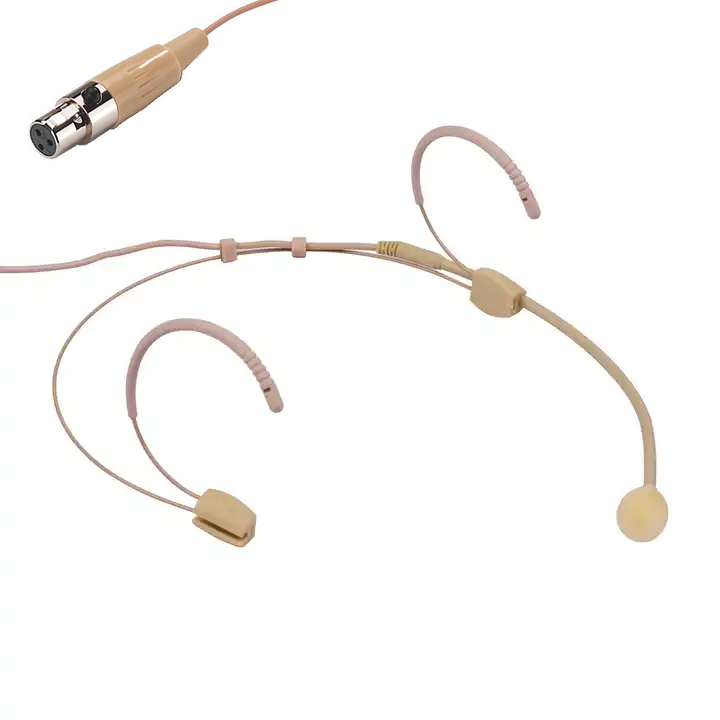 Professional Beige Headset Condenser Mic Omnidirectional Mini XLR - main image