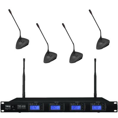 Quad Wireless Microphone System with 4 x Paging Microphones