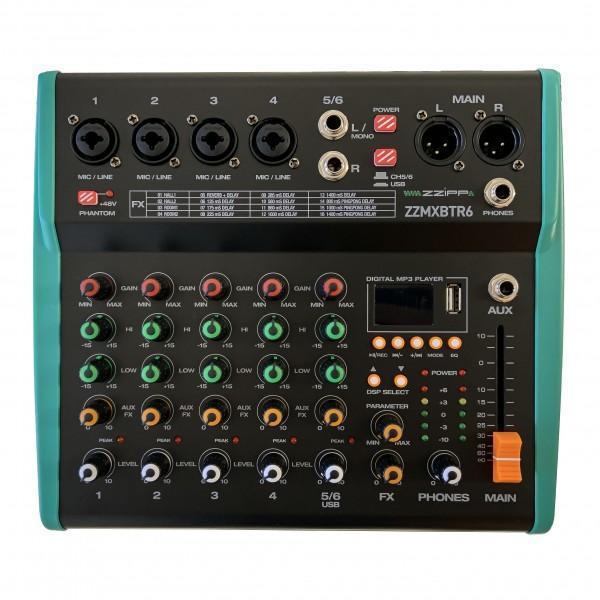 ZZiPP Compact 6-Channel Mixer With DSP Effects And Bluetooth - main image