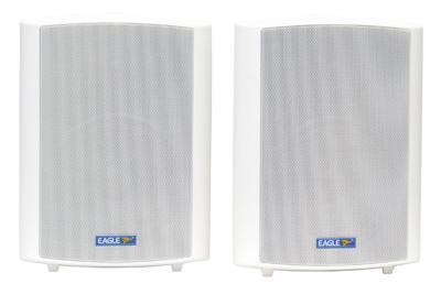 Pair Of White 100V Line 50W Background Music Speakers - main image