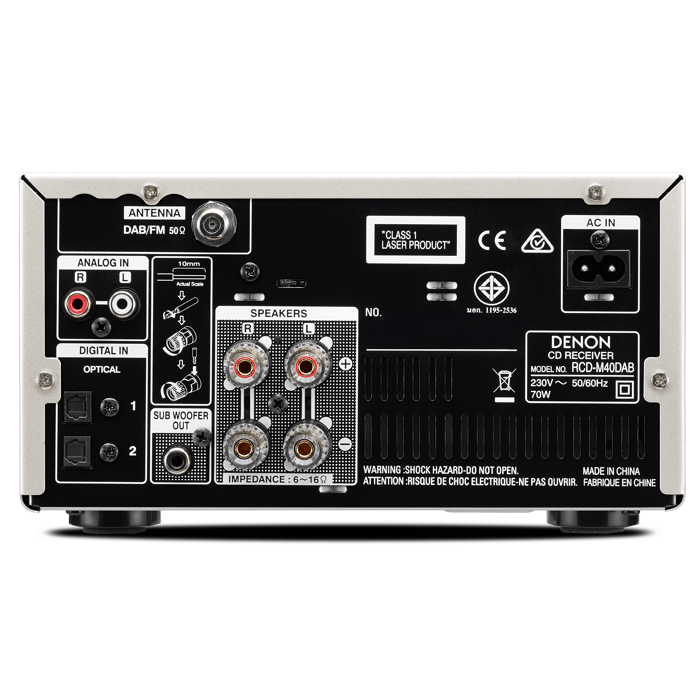 Denon RCD-M40DAB Micro HiFi CD-Receiver Rear - main image