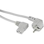 Mains Cable Right-angle earthed plug to right-angle 3-pin IEC inline jack