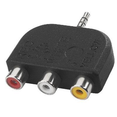 AV Adapter 1 x 3.5mm 4 Pole Plug to 3 x RCA  Female