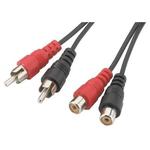 Extension Cable 2 x RCA plug to 2 x RCA inline jack
