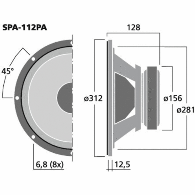 Diagram Of SPA-112PA - Dimensions 