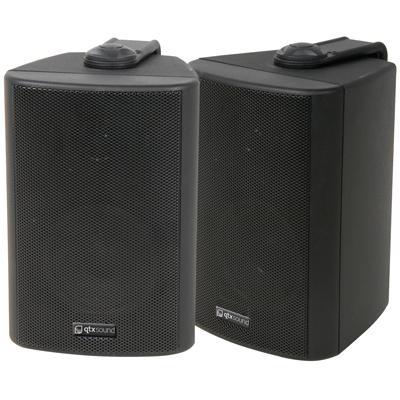 QTX 30W Stereo Background Speakers 3" (Pair) - Black Or White