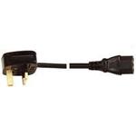 3-pin UK Plug - 10A IEC Connector Mains Power Lead 10A - 2m -