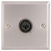 Silver Metal AV Wall plate With 1x 3 Pin XLR Connector