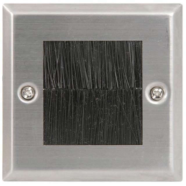 Single Gang Brush Wall Plate - Steel or White - thumbnail image 2