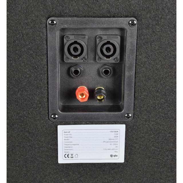 QTX QT 15" & 18" Subwoofer Bass Boxes - 8 Ohm - thumbnail image 4