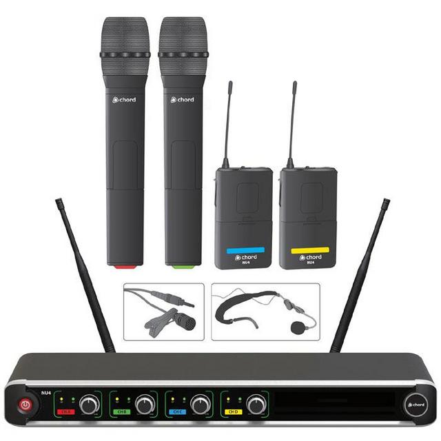 Chord NU4 Quad UHF Wireless Microphone System - thumbnail image 2