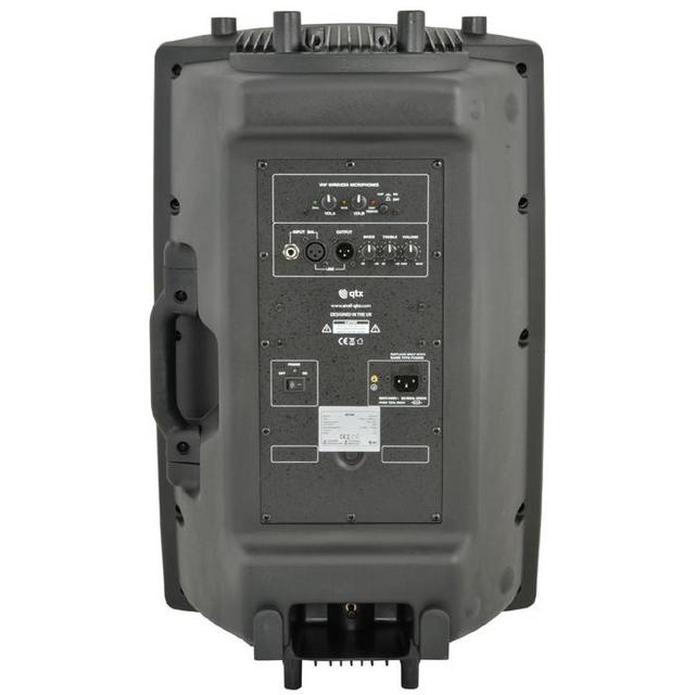 QTX 15" Active 500W PA Speaker VHF Wireless Handheld and Body Pack Mic - thumbnail image 2