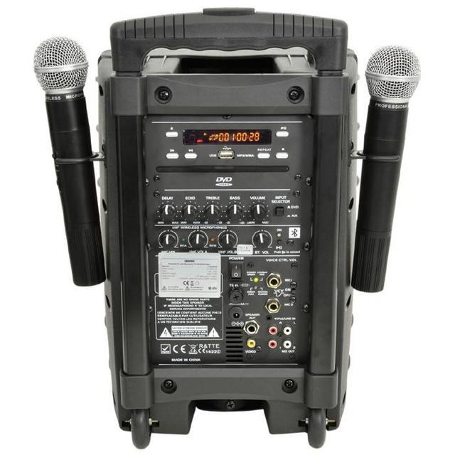 QTX PAV8 Portable PA Set With UHF Mics, Bluetooth & DVD