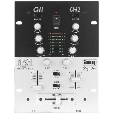 DJ Mixer 2 Stereo Input Channels Each with Gain Control and 2-Way equalizer