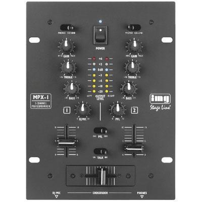 DJ Mixer 2 Stereo Input Channels Each with Gain Control and 2-Way equalizer - thumbnail image 1