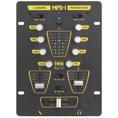 DJ Mixer 2 Stereo Input Channels Each with Gain Control and 2-Way equalizer