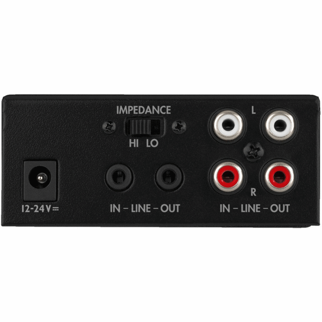 SLA-35 Small Black Box With RCA/3.5mm IN/Out - Rear ViewSLA-35 Small Black Box With RCA/3.5mm IN/Out, Impedance Switch And Power In - Rear View - thumbnail image 2