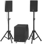 Compact Professional Active PA System, 1,500WMAX, 1,100WRMS