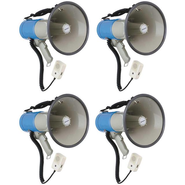 Multi Buy: 3 x 25W Megaphone With Siren Fire Service Approved - NEXT DAY DELIVERY