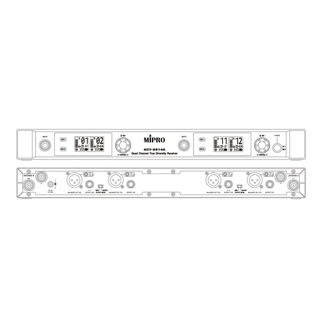 MIPRO Quad Wireless Microphone System With 4 X Handheld Mics - thumbnail image 2