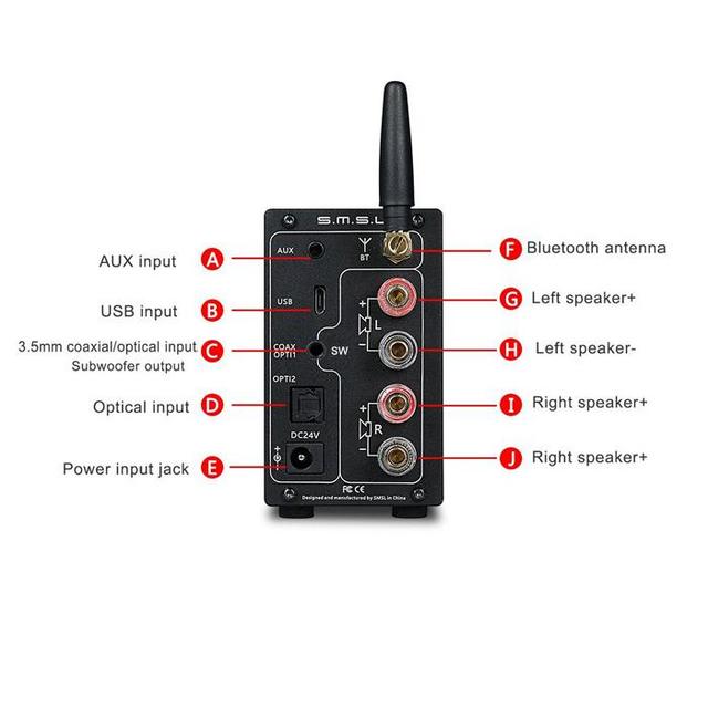 AD18 Stereo Power Amplifier With Bluetooth 2 x 80W