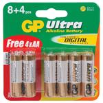 GP Ultra Alkaline Batteries (8 + 4 Free)