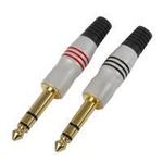 Gold Plated 6.3mm Stereo Jack Plug - Black - 750.935 -