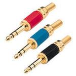 Gold Plated 6.3mm Stereo Jack Plug <b>Various Colours</b>