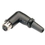 3 Pin XLR Socket Right Angle Connector In Black