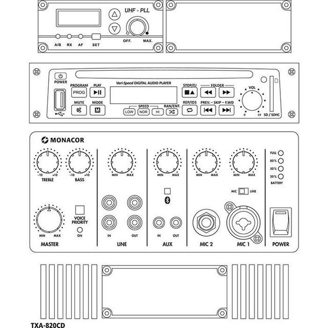 TXA-820CD 50W Portable PA System with CD &amp Microphone Choice