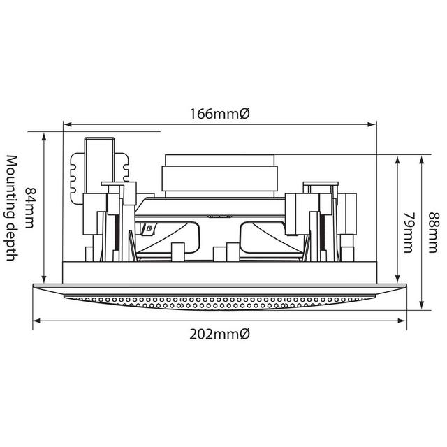 2-Way 100v Line & 8 Ohm Ceiling Speaker  2.5/5/10/15/20W - 8 Ohm 50W - thumbnail image 5