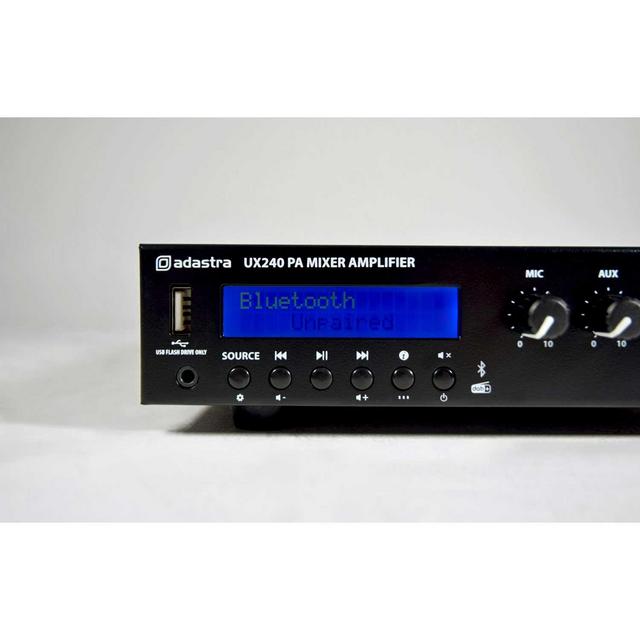 Adastra UX240 Compact 100V Mixer-Amplifier 240W with BT & DAB - thumbnail image 5
