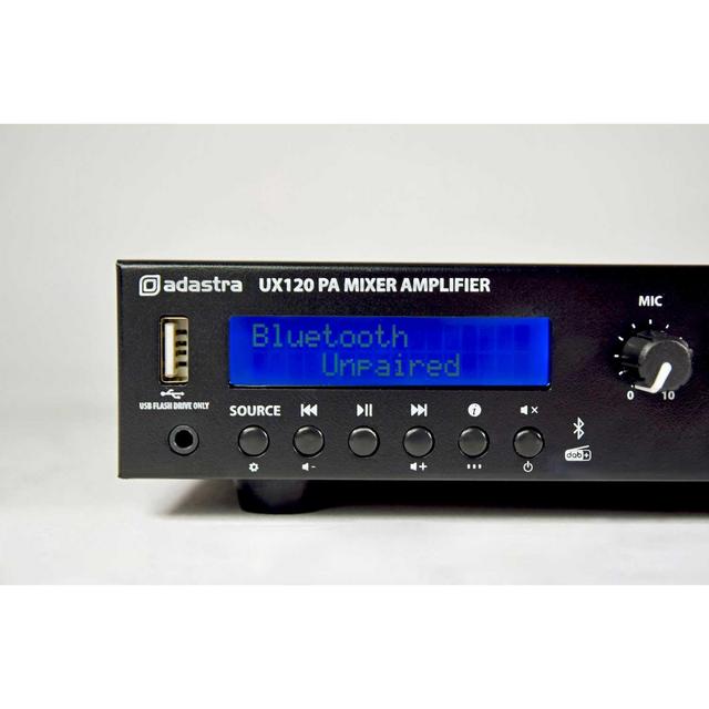 Adastra 120W Compact 100V Mixer Amplifier with Bluetooth - thumbnail image 2