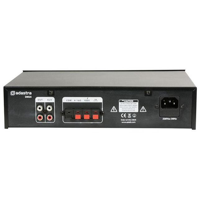 25W Mixer Amplifier 100V and 4-16Ohm with Bluetooth - thumbnail image 2