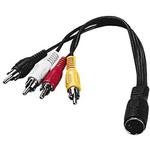 5-Pin Din Socket to 4 x RCA (Phono) 15cm