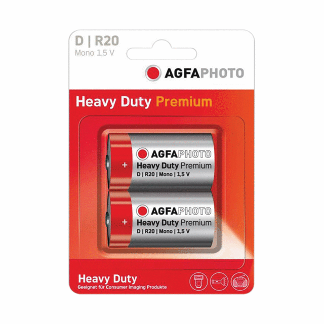 AGFA PHOTO D Zinc Chloride Battery - 2 Pack