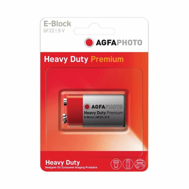 AGFA PHOTO PP3 Zinc Chloride Battery - 1 Pack