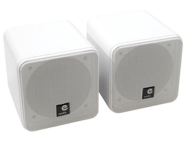 e-audio White 4" Full Range Mini Box Speaker (8 Ohms 40W RMS) - Pair - thumbnail image 2