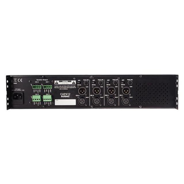 Audac CAP412 Quad Channel Power Amplifier 4 x 120W 100V Line - thumbnail image 2