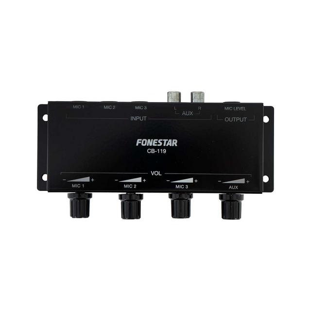 Fonestar CB-119 3-Channel Mono Microphone Mixer - thumbnail image 3